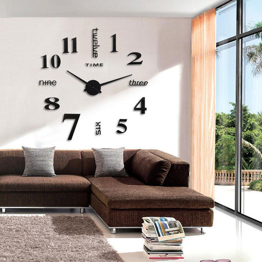 Horloge murale moderne DIY sans poinçon