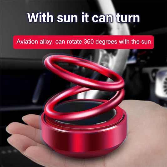 Ornement d'aromathérapie de voiture de suspension à double anneau rotatif solaire