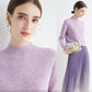 2024 Printemps Nouveau - Chandail pour dames, couleur unie, col haut et ample, avec tempérament