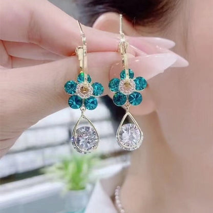 Boucles d’oreilles élégantes en cristal floral