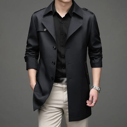 Trench-coat mi-long style affaires