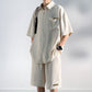 Ensemble 2 pièces chemise et short à manches courtes en soie Cool Ice pour hommes