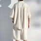 Ensemble 2 pièces chemise et short à manches courtes en soie Cool Ice pour hommes