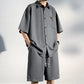 Ensemble 2 pièces chemise et short à manches courtes en soie Cool Ice pour hommes